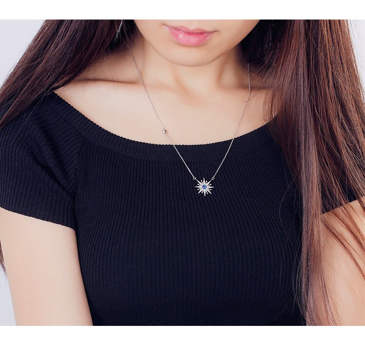 925 Sterling Zilveren Zircon Zon Kettingen Hanger Sterling Zilveren Sieraden Verklaring Voor Vrouwen Bijoux