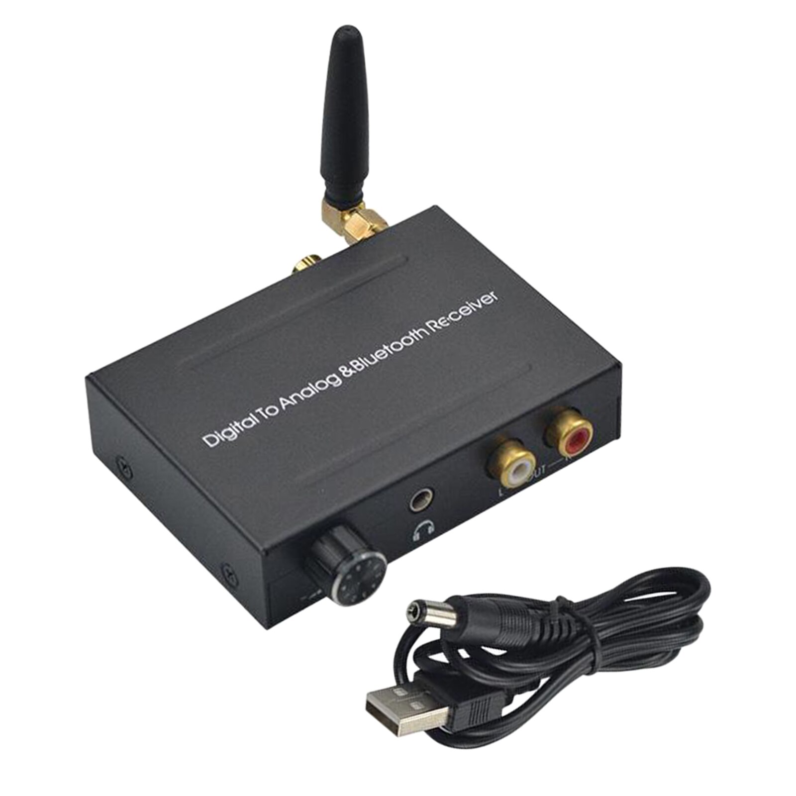 192kHz Digital to Analog Converter with Bluetooth Receiver Built-in Bluetooth V5.0 DAC Adapter Supports 3.5mm Audio Output