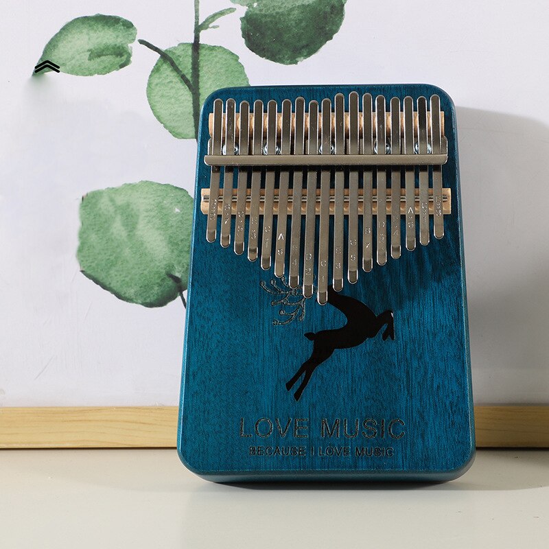 Piano de pulgar Kalimba de 17 teclas, instrumento Musical de madera de caoba de , cuerpo de dedo de África, con libro de aprendizaje: C