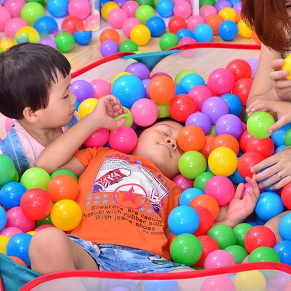 100 stk/parti xiangtat farverig blød plastik vandpool havbølgebold baby sjovt legetøj stress luftbold udendørs sjov sport