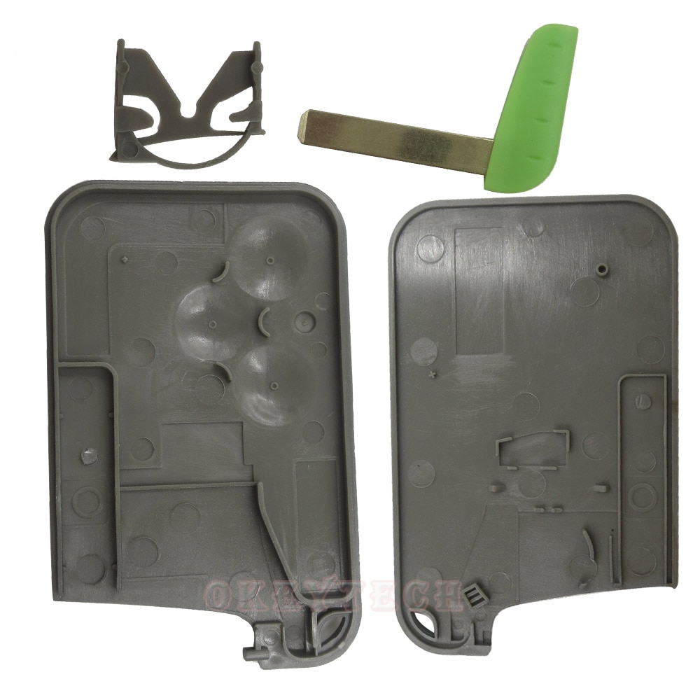 OkeyTech Replacement 3 Button Remote Key Card Case Shell Fob Cover & Insert Small Key Blade Smart Card for Renault Laguna Espace