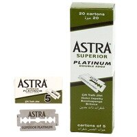100 Uds 100 Astra hoja de afeitar superior de platino con doble filo de seguridad, afeitadora, cuchilla de afeitar