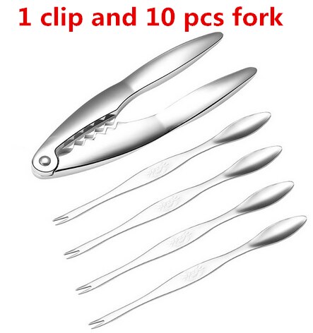 304 rostfritt stål krabba formgjuten snabb skaldjur hummer knäcke fisk och skaldjur verktyg klipp nål gaffel plockar tång mutter set: 1 klämma 10 st gaffel