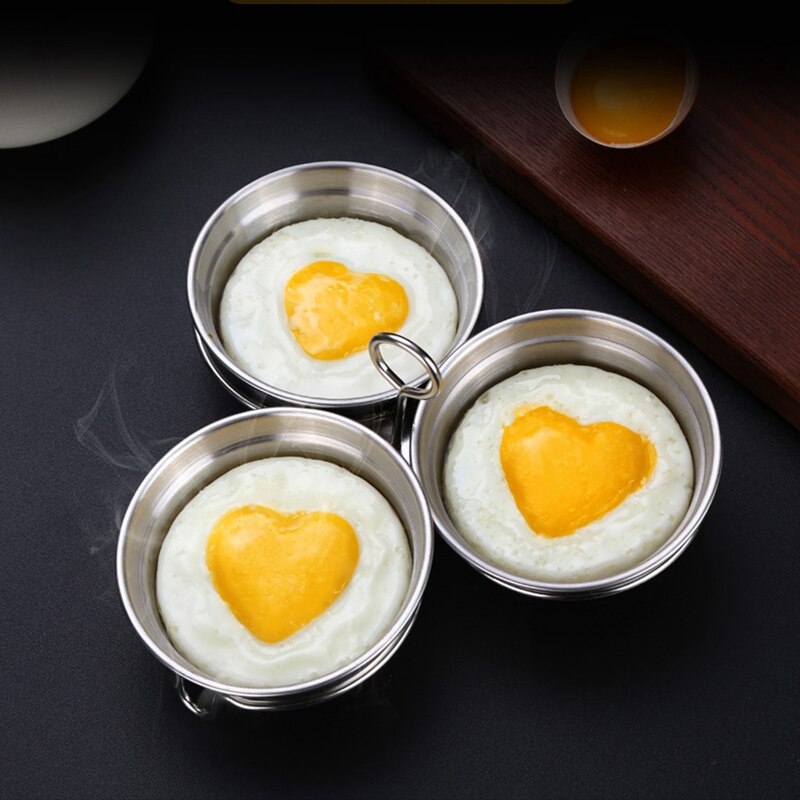 Ssgp Roestvrij Staal Ei Ketels Hart Vorm Non-stick Ei Fornuis Gepocheerde Baking Mold Keuken Tool Pancake Maker