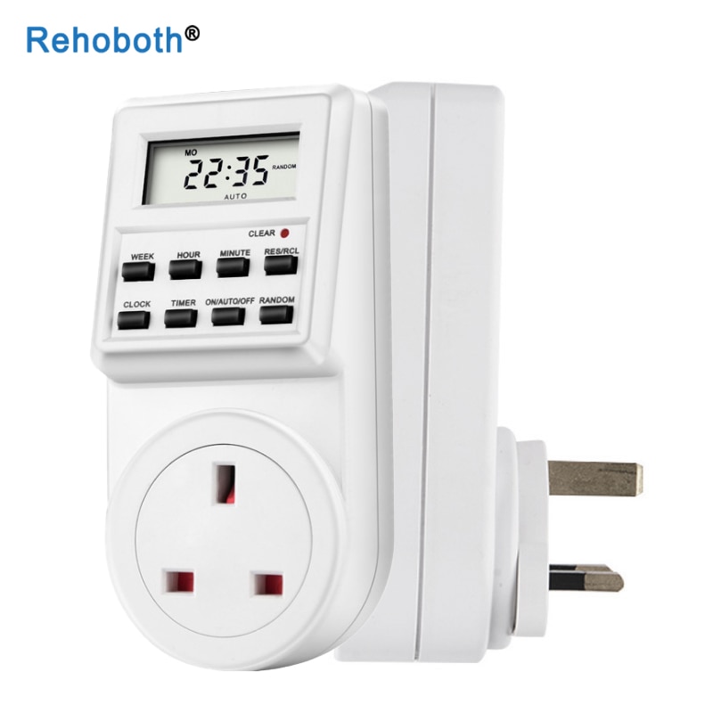 Elektronisk digital timer kontakt stik 24 timer cyklisk eu uk au us br fr stik køkken timer udtag programmerbart tidsindtag
