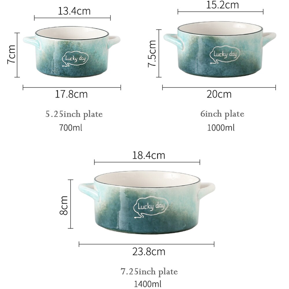 Lucky Day Round Square Ceramic Soup Plate For Oven Microwave Home Hotel Kitchen Breakfast Lunch Dinner Salad Fruit Plate