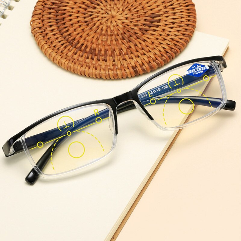 Zilead-gafas de lectura con zoom inteligente para hombre y mujer, lentes de lectura con enfoque múltiple, ligeras, cómodas, con montura TR90, unisex