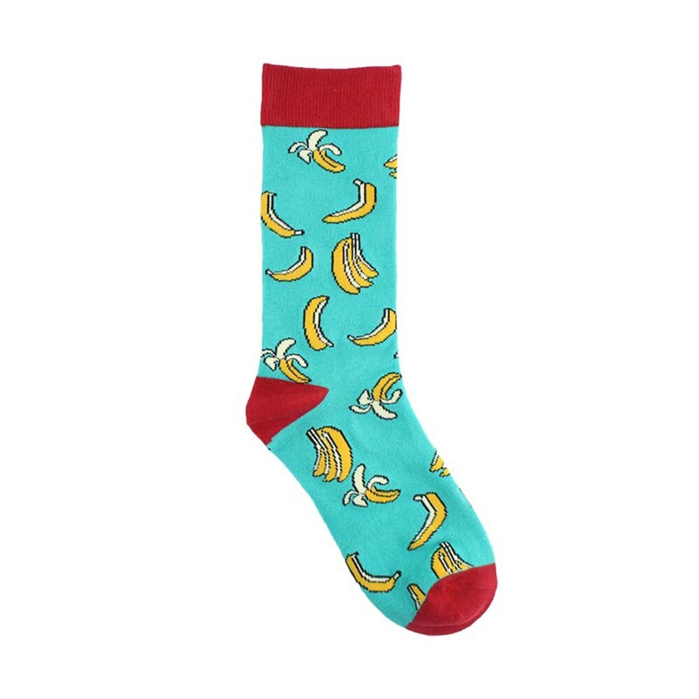 Drôle volcanique Chili Pizza Hamburger frites à motifs hommes heureux coton chaussettes affaires hip hop sport harajuku équipage: 8