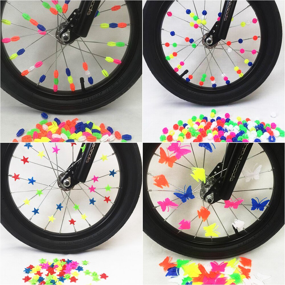 Fiets spaak kralen fietswiel plastic veelkleurige spaak kralen kinderen kinderen clip decoratie fiets onderdelen