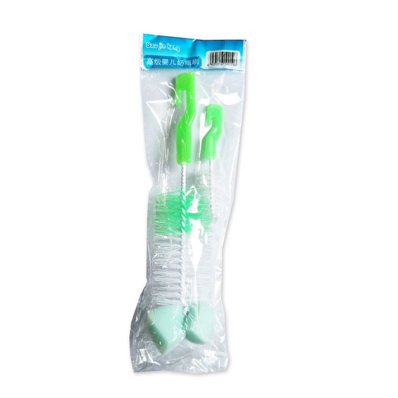 2 Stks/set Baby Bottle Borstels Tepel Borstel 360-Graden Roterende Kop Spons Cup Borstel Kit Melkfles Cleaner