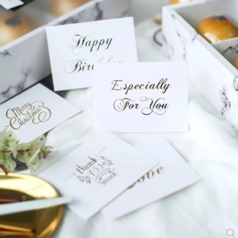 50Pcs Mini White Greeting Card Thank You Cards DIY Handwriting Message Blank Postcard Happy Birthday Wedding Party Decor