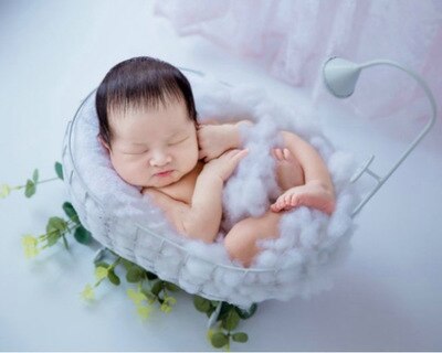 Baby Photography Auxiliary Frame Iron Basket Shower Bathtub Props Newborn Photography Prop Posing Studio Accessori Fotografi: white