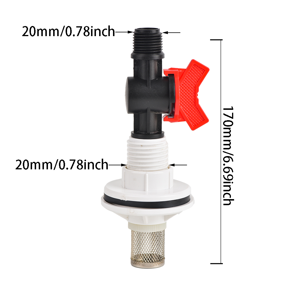 PVC Bulkhead Fitting Water Tank Replacement Spigot Drainage Faucet Connector for Rain Barrels Aquariums Ponds: grey