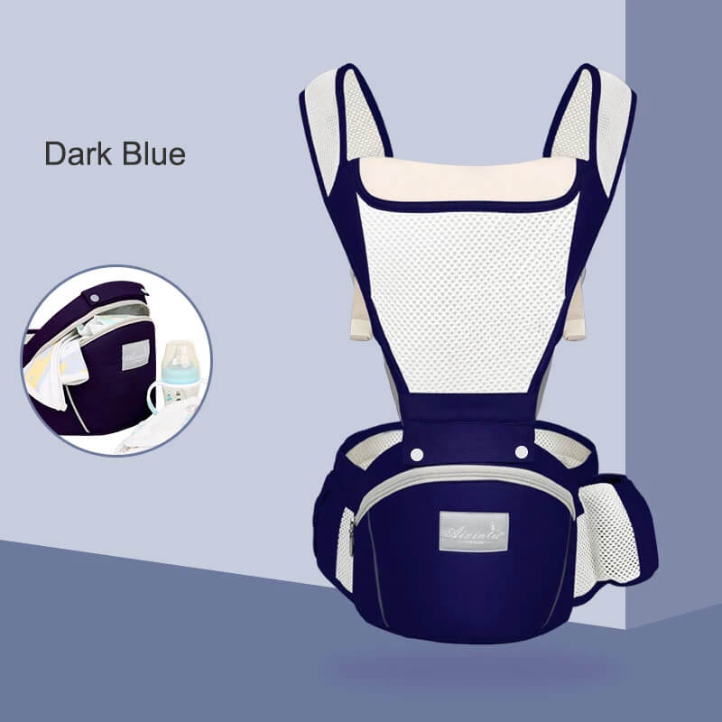 zomer draagzak baby spullen voor pasgeborenen draagdoek draagzak pop wikkeldoek baby artipoppe draagzak zakjes draagzakken kangaroo babydrager kinderstoeltje hippe stoel taille kruk: Dark blue