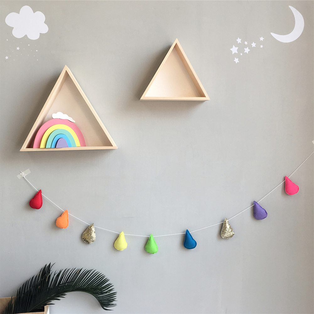 Baby Bumper Voor Pasgeborenen Baby Room Decor Rainbow Regendruppels Opknoping Muur Kinderen Tent Kamer Decoratie Bumper Fotografie Props