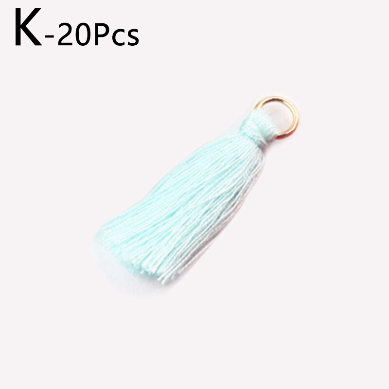 20Stck 3CM Mini Baumwolle Gewinde Stoff Quaste DIY Anhänger Schmuck Armbinde Schlüssel Herstellung Randbereich Handwerk Quasten NäHenne Zubehör: K