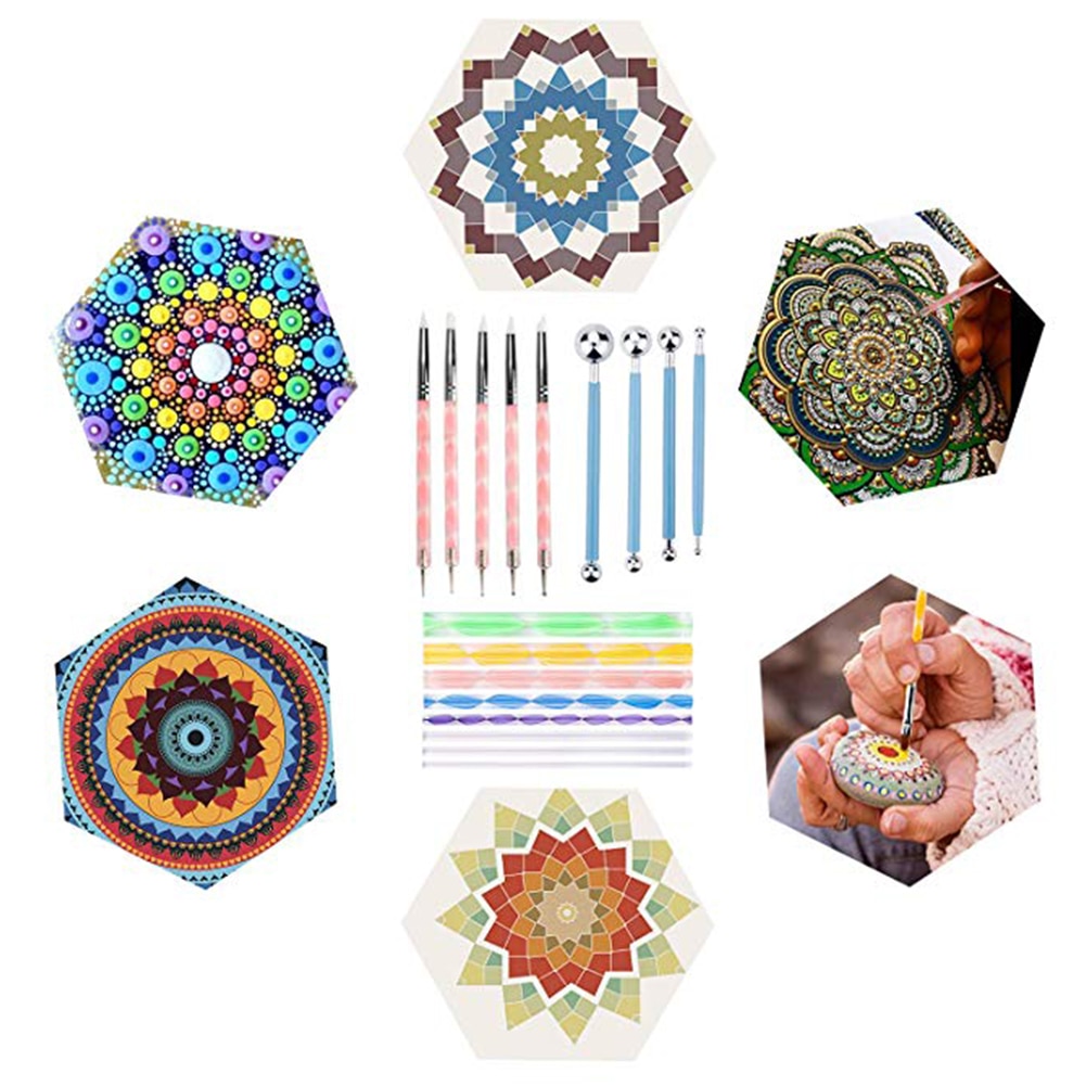 Pochoir pour peinture en argile, travail manuel, 36 pièces, stylo d'art Portable, poterie de gaufrage, Mandala multifonction, à faire soi-même, ensemble d'outils de marquage artisanal