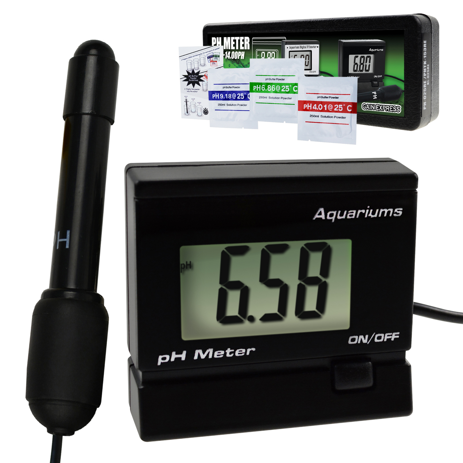 Digital pH Monitor Meter ATC 0~14.00pH Water Monitoring Tester Kit Replaceable Electrode Probe BNC
