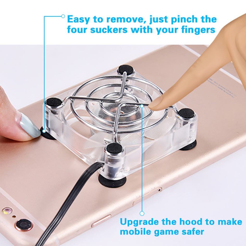 Handykühler, tragbarer handy-radiator, usb-handy-lüfter, silikon-saugnapf, handy-kühlzubehör