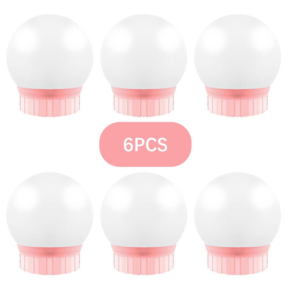 LED 12V Makeup Mirror Light Bulb Hollywood Vanity Lights Stepless Dimmable Wall Lamp 6 10 14Bulbs Kit for Dressing Table: pink 6pcs