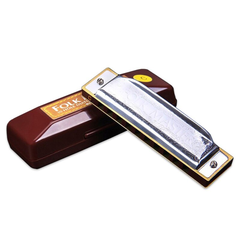 C Key Harmonica Rvs Standaard Harmonica 10 Hole Diatonische Harmonica Key Van Tone Met Case Voor Beginner Student