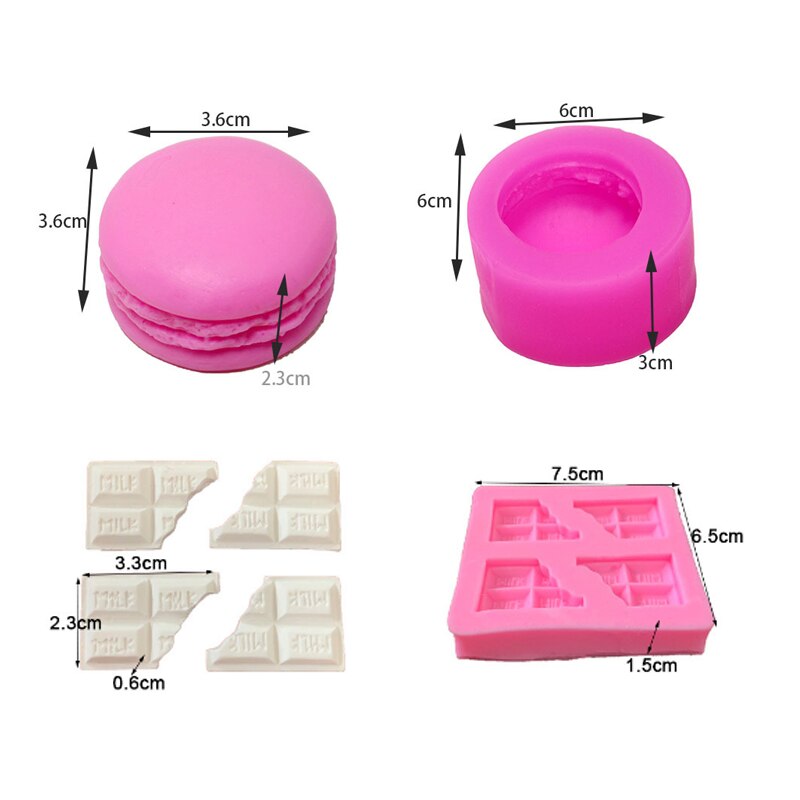 Diy Macaron Kaars Siliconen Mal Voor Kaars Zeep Maken Cupcake Cake Dessert Bakken Mallen: Macaron cholocalate