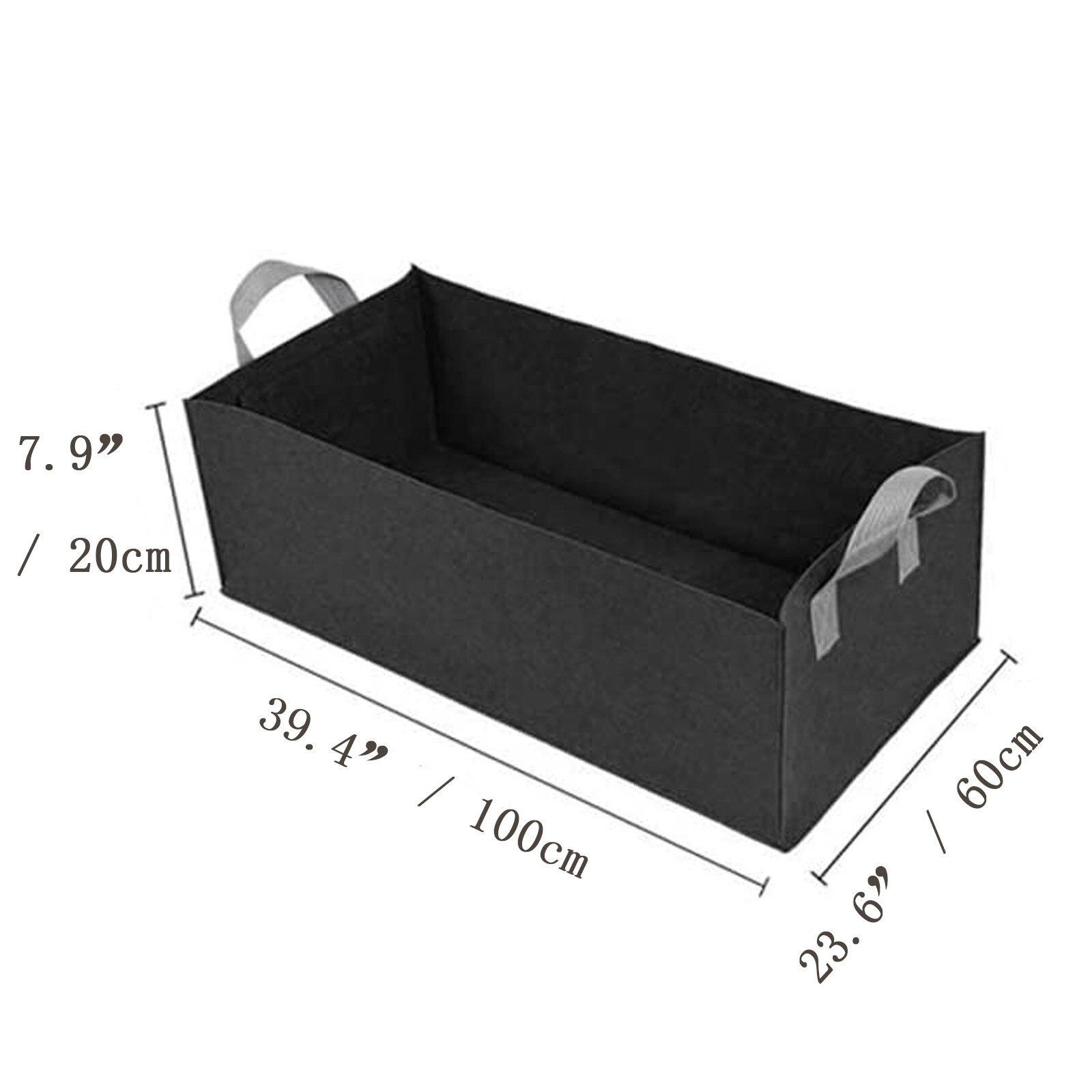 Zwarte Stof Plant Grow Bag Tuin Vierkante Tuingereedschap Bloem Groente Planten Planter Pot Handvatten Voor Hydrocultuur