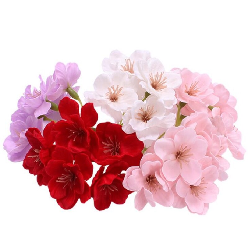 50Pcs Kunstmatige Cherry Blossom Zeep Bloemen Hoofd Eeuwige Bloemen Boeket Bruiloft Valentijn Moederdag Diy Boeket Materialen