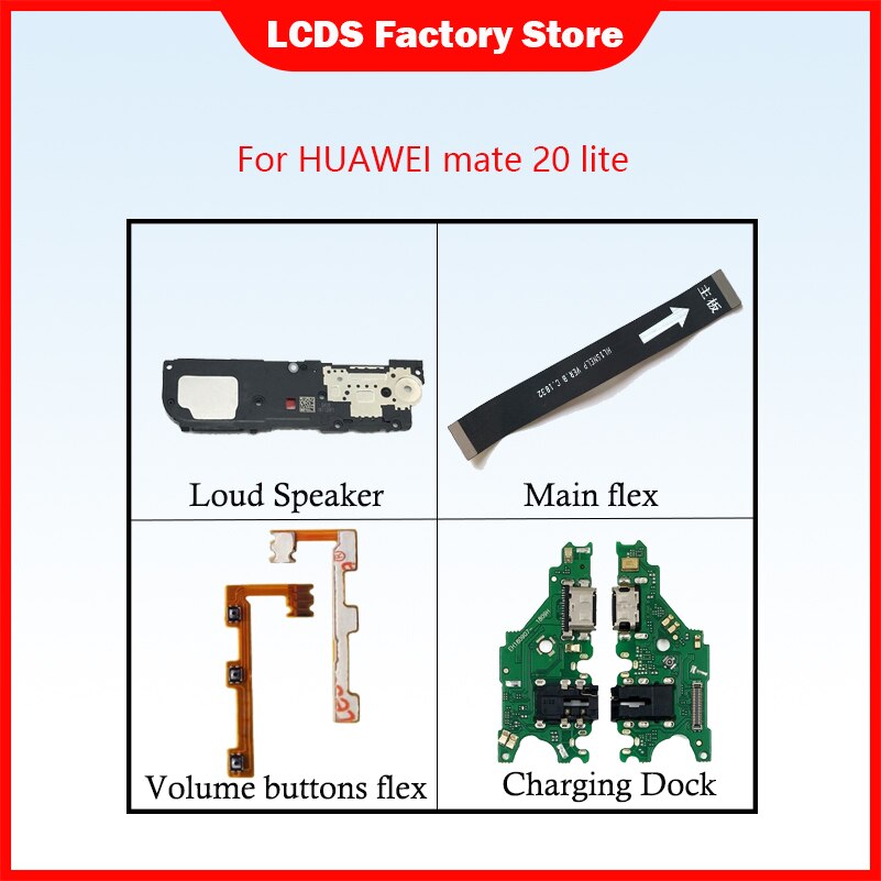 Telefoon Onderdelen Voor Huawei Mate 20 Lite Power On/Off Volume Button Belangrijkste Flex Luidspreker Poort Opladen Oortelefoon speaker