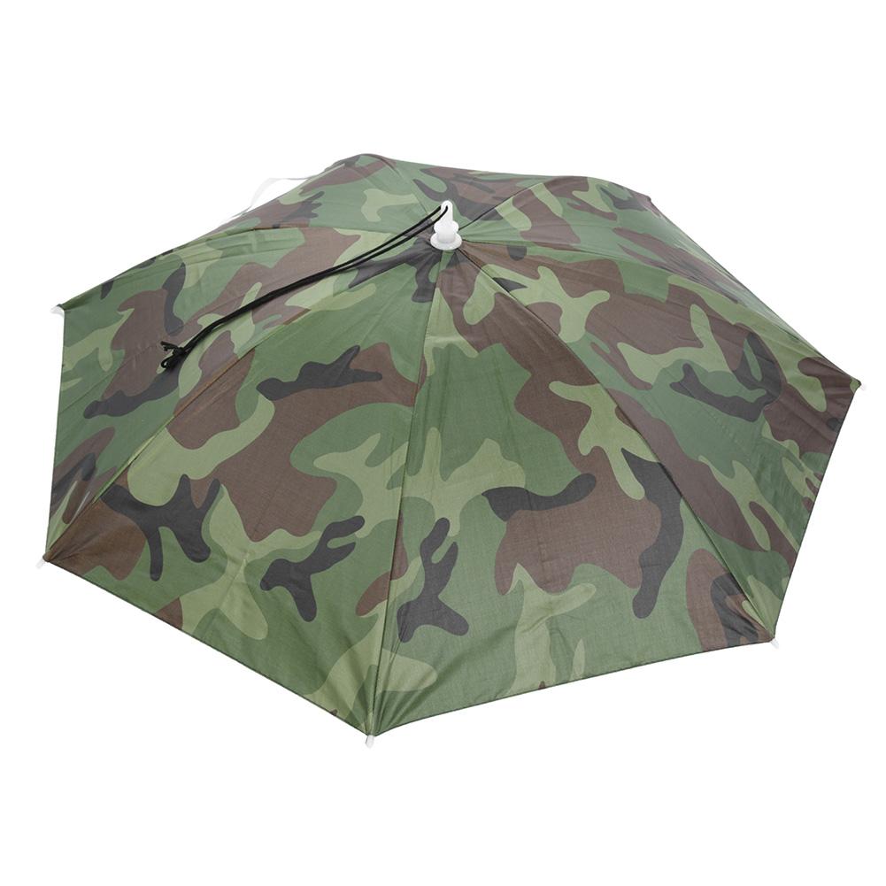 Cappello pieghevole per ombrellone da esterno cappellini da pesca anti-UV antipioggia viaggi portatili escursionismo ombrelli da pesca da spiaggia cappello attrezzatura da pioggia: 3