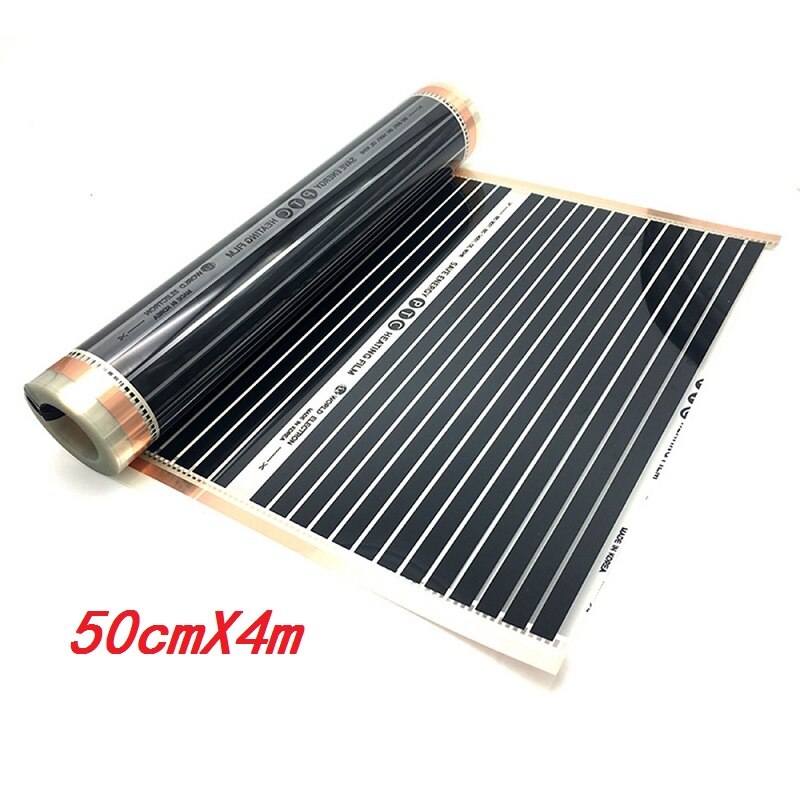 Material PTC infrarrojo, alfombra de suelo con ahorro de energía AC220V 220 w/m2, película de calentamiento bajo el suelo: 50cmX4m
