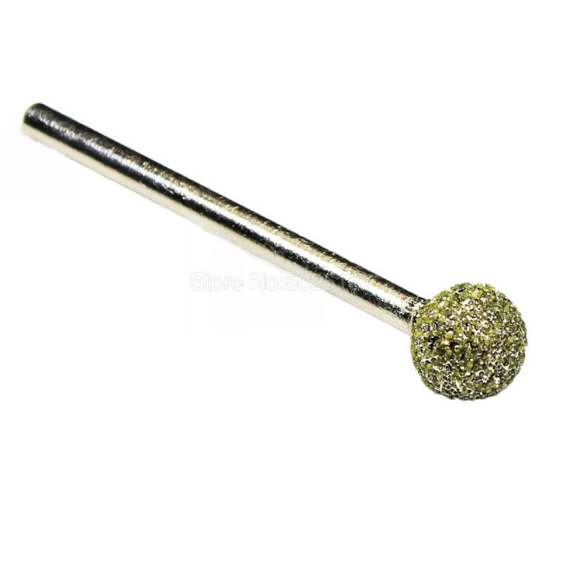 1Pcs 60 Grit Bal Diamanten Nail Boor Slijpen Hoofd Metalen Machine Malen Naald Cutter Jade Gesneden Roterende Sferische burr Tool