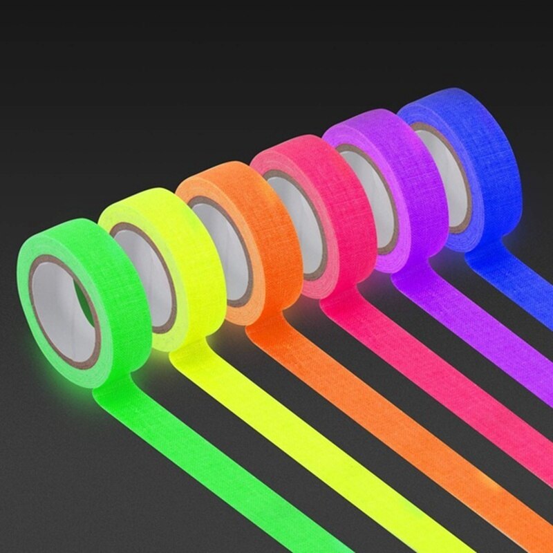 Cintas fluorescentes reflectantes UV, cintas noctilucentes autoadhesivas para escenarios de fiestas, 1/6 uds.
