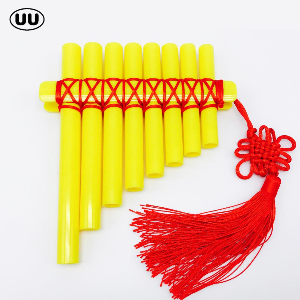 UU Pan Flute Flauta 8 Pipes Panpipes ABS Plastic Chinese style PanFlute Handmade Kids DIY Pan Pipe Woodwind Musical Instruments