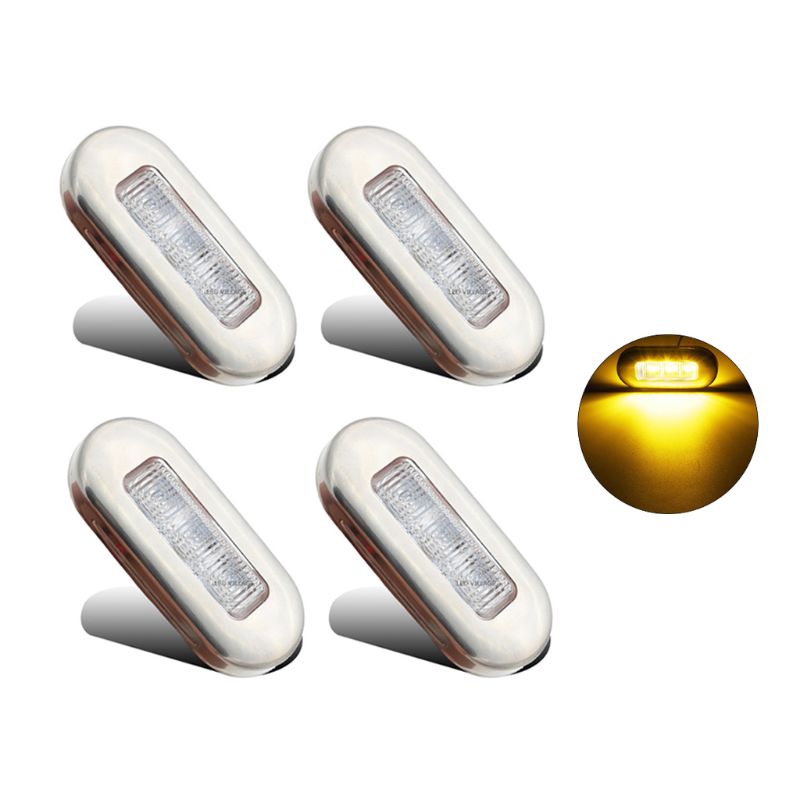 4x3 led 12v barco escada deck lado marcador luz de cortesia luzes indicadoras turn signal iluminação marinha barco acessório luzes traseiras: Y