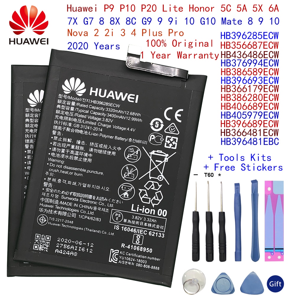 Huawei Mate 8 9 10 10 Lite 10/10 Pro P20 P10 plus honor 8 9 10 9i 10 Lite V9 Nova 2 3 4 2i Honor 6C 5A 7A 8A Original Battery