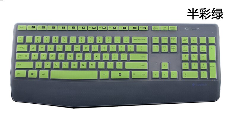 funda protectora de silicona transparente para teclado para Logitech MK345 K345: Transparent green