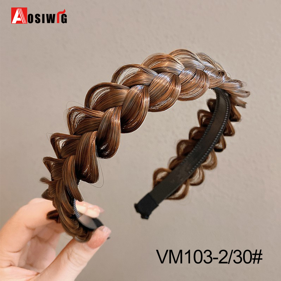 Synthetische Fishbone Geflochtene Stirnband Haar Gürtel Geflochtenes Haarband Böhmischen Stil Frauen Frisur Haarteile Kopfbedeckung Zubehör Bl: Gold