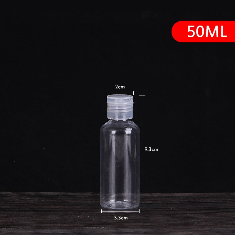1 Stuks 250Ml/30Ml/5Ml Plastic Clear Lege Seal Flessen Pack Clamshell Water Fles Flip top Cap Verpakking Mini Vloeibare Container: 50ml