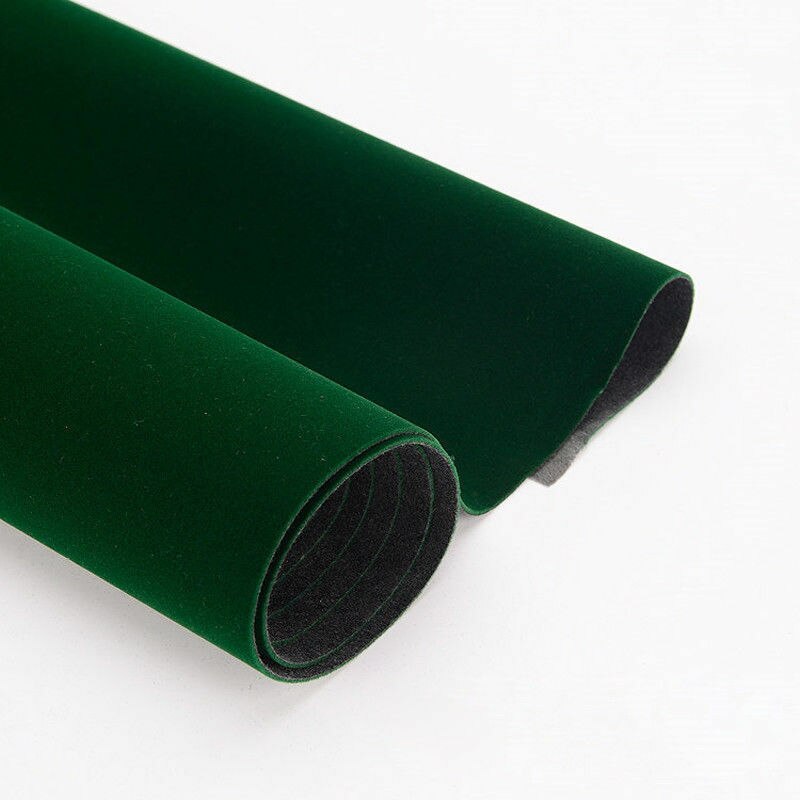 Revêtement en papier velours auto-adhésif 40cm x 150cm, pour tiroir à bijoux, autocollant en tissu coloré, bricolage: green