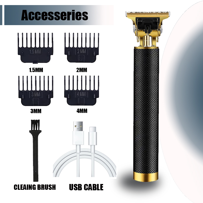 Elektrische haarsnijmachine Vintage T9 Clipper Haar Oplaadbare Man Scheerapparaat Trimmer Voor Heren Kapper Professionele: Goud