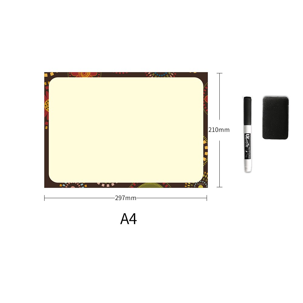 A4 storlek magnetisk whiteboard kylskåp magneter klistermärke presentationstavlor hem kök meddelande påminnelsestavlor att göra lista schema: A4 bz 05
