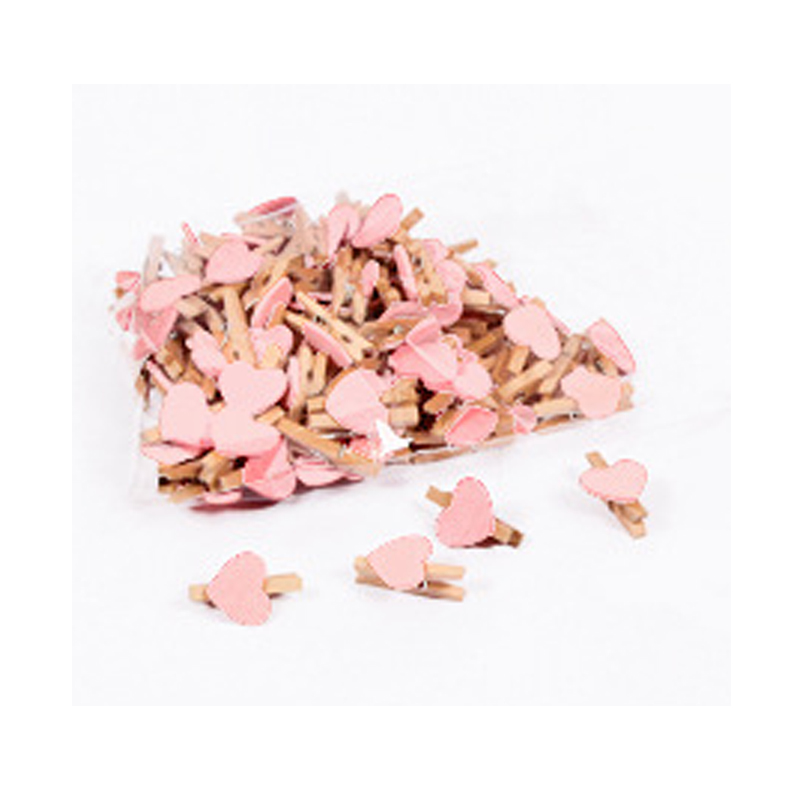 10 stücke Mini liebe holz kleidung foto papier nagel Stift clothespin handwerk postkarte Halfter familie hochzeit dekoration, DIY zubehör: Rosa