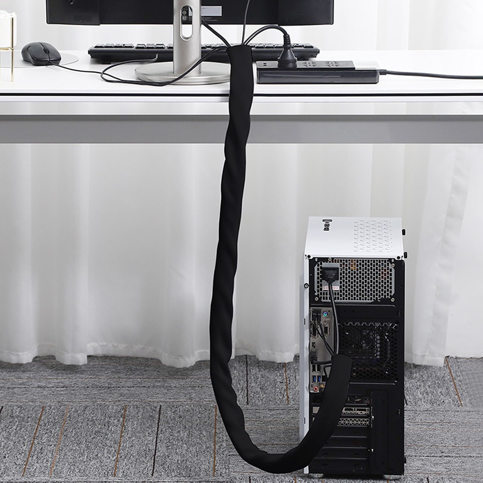 Cable Management Cuttable Durable Practical Floor Cable Cover Floor Cable Protector Cable Floor Strip