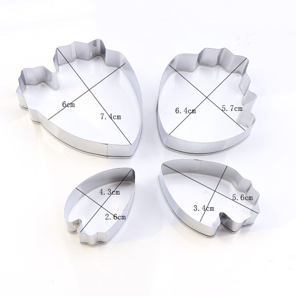 Moule à biscuits en acier inoxydable, 3 pièces, en os de chien, pour biscuits, Fondant, pâtisserie, outil de cuisson, décoration de gâteaux, Sugarcraft: Peony-4pcs