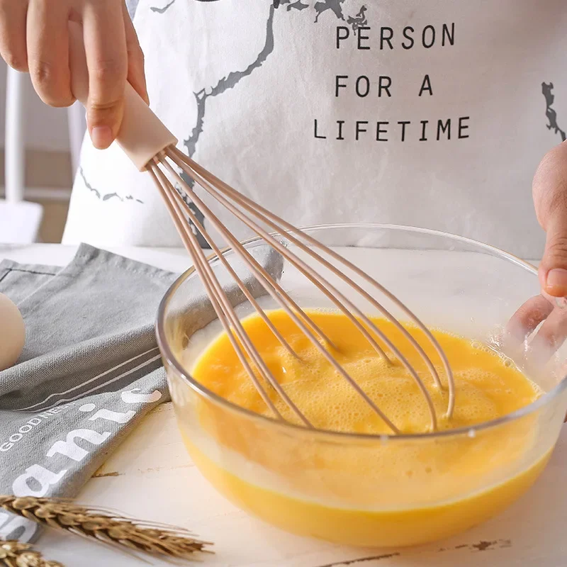 Batidor de huevos Manual, batidor de globos de silicona de plástico, mezclador de crema, batidor de mezcla, herramientas para huevos estilo bobina de globo