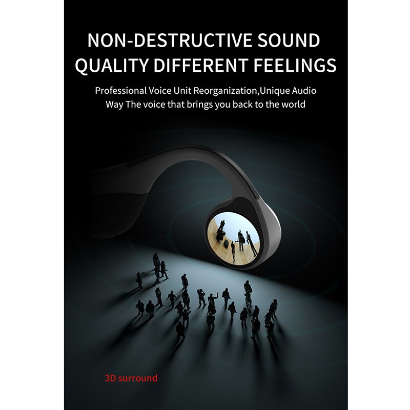 V9 Wireless Bluetooth 5.0 Headphones Bone Conduction Earphone Outdoor Sport Headset with Microphone Headsets PK Z8 Headset