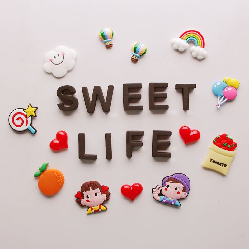 3D Cartoon Fridge Magnets PVC Food Refrigerator Magnetic Sticker Set Home Decor Fridge Magnetic Stickers Kids
