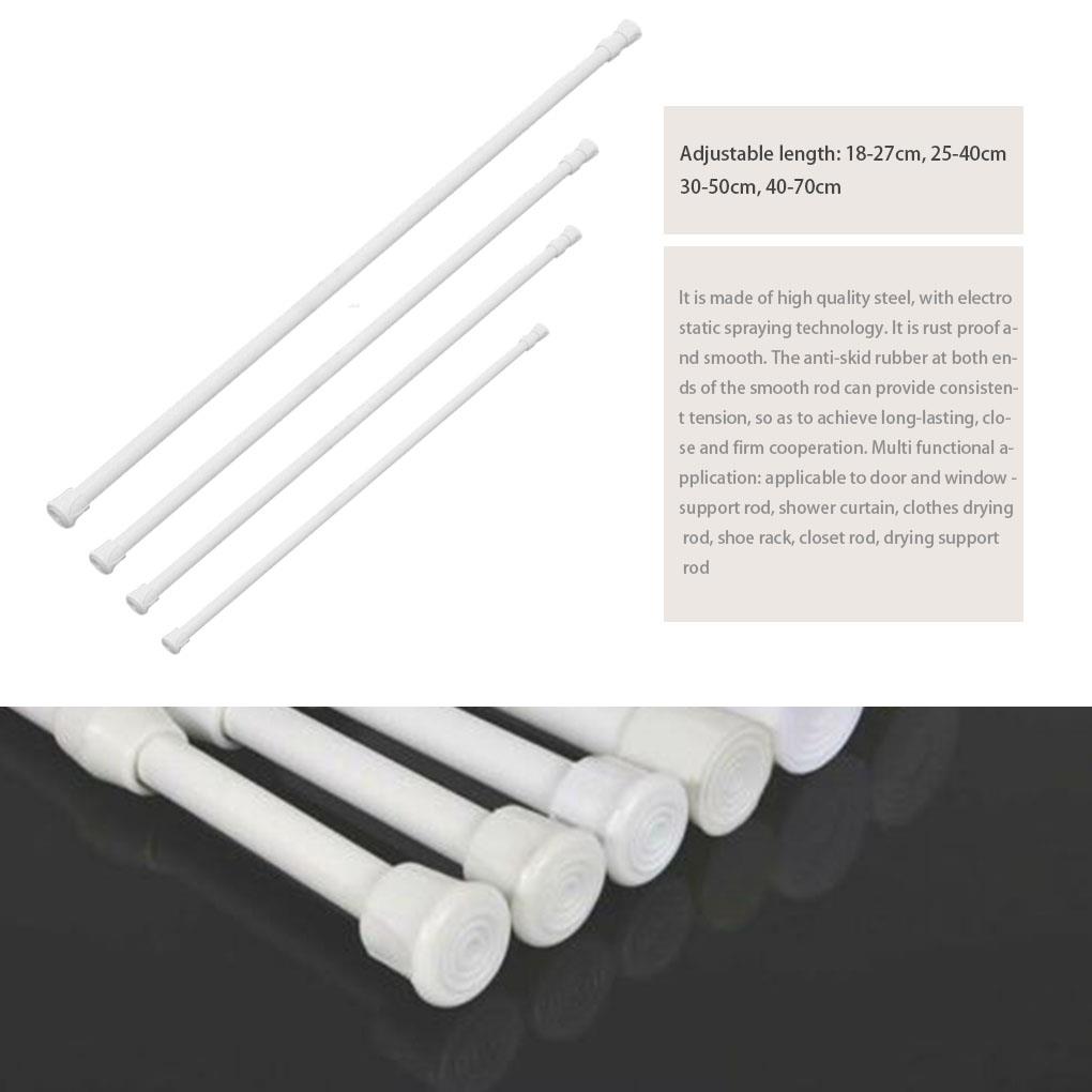 1pc 1.3cm Diameter Adjustable Extendable Bathroom Hanging Shower Curtain Rods Telescopic Pole Rod Hanger For Curtain Wardrobe