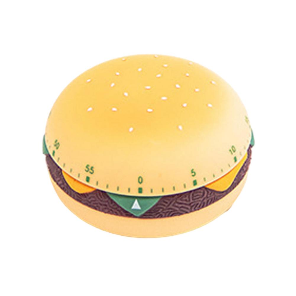 Kitchen Cooking Timer Burger Shape 60 Minutes Mechanical Timer Management Timer Alarm Clock Cooking Baking Tool: Yellow